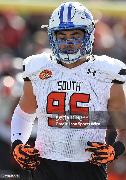 South squad Bronson Kaufusi during the Senior Bowl at Ladd-Peebles Stadium in Mobile, Ala. South squad won 27-16 over the North squad.