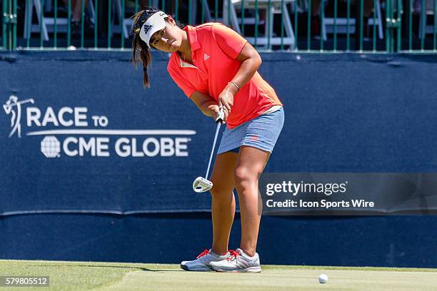 Danielle Kang hits her putt on during the final round of the Volunteers of America North Texas Shootout at Las Colinas Country Club in Irving, TX.