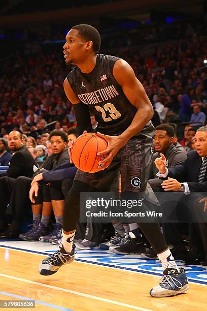 Georgetown Hoyas forward Aaron Bowen during the second half of the Indeed Invitational game between the Indiana Hoosiers and the Georgetown Hoyas...