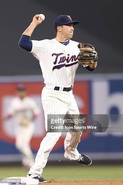 May 6, 2015 Minnesota Twins infielder Doug Bernier at the Minnesota Twins vs Oakland Athletics at Target Field. Twins 13 and Athletics 0.