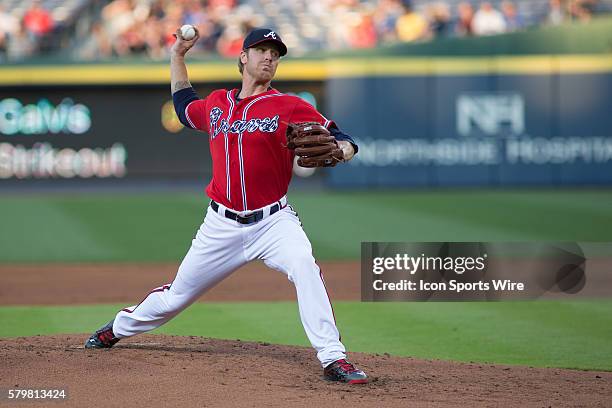 Atlanta Braves Pitcher Mike Foltynewicz [7923] during the National League Eastern Division match-up between the Philadelphia Phillies and the Atlanta...
