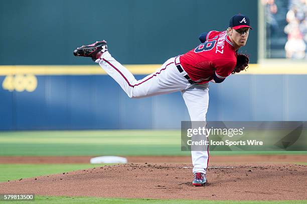 Atlanta Braves Pitcher Mike Foltynewicz [7923] during the National League Eastern Division match-up between the Philadelphia Phillies and the Atlanta...