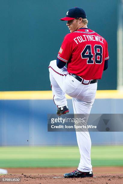 Atlanta Braves Pitcher Mike Foltynewicz [7923] during the National League Eastern Division match-up between the Philadelphia Phillies and the Atlanta...
