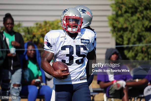 New England Patriots running back Jonas Gray during New England Patriots training camp.