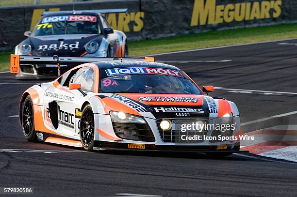 No 9 Hallmarc / Network Clothing ??? Audi R8 LMS Ultra driven by Marc Cini / Mark Eddy / Christer Jons leads No 77 Completion Products - Porsche 997...