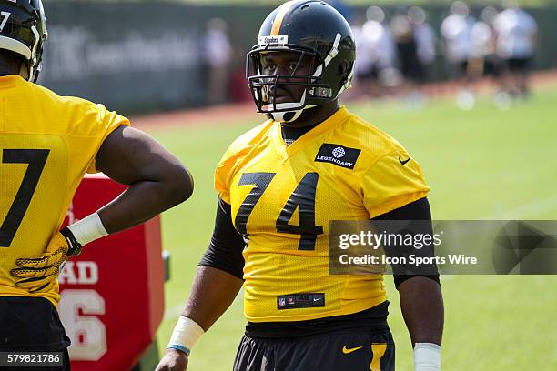Pittsburgh Steelers defensive lineman Mike Thornton during the 2015 Pittsburgh Steelers Rookie Minicamp at the UPMC Sports Performance Complex in...
