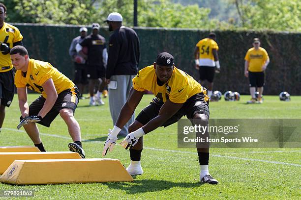 Pittsburgh Steelers linebacker Howard Jones during the 2015 Pittsburgh Steelers Rookie Minicamp at the UPMC Sports Performance Complex in Pittsburgh,...