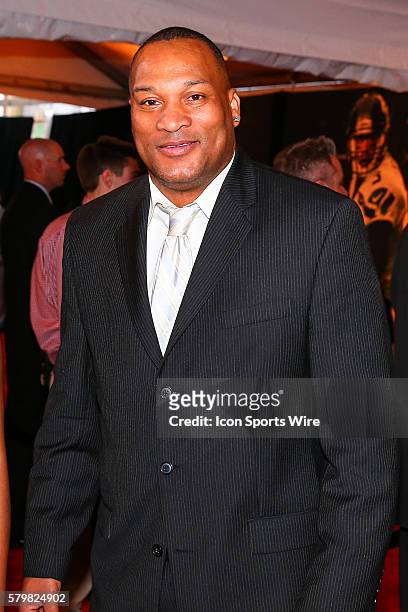 Super Bowl XXX MVP Larry Brown arrives on the Red Carpet for the 5th Annual NFL Honors at the Bill Graham Civic Auditorium in San Francisco...
