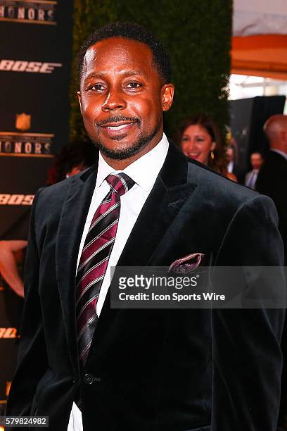 Super Bowl XXXI MVP Desmond Howard arrives on the Red Carpet for the 5th Annual NFL Honors at the Bill Graham Civic Auditorium in San Francisco...