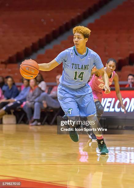 Tulane Green Wave guard Taylor Emery during the NCAA Women's basketball game between the Tulane Green Wave and Houston Cougars at Hofheinz Pavilion...