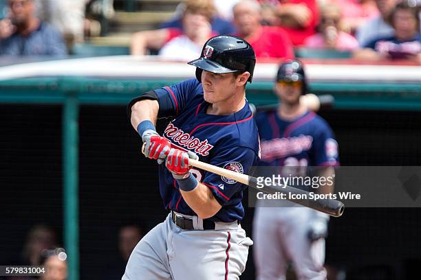 Minnesota Twins Catcher Chris Herrmann [7327] at bat during the sixth inning of the game between the Minnesota Twins and Cleveland Indians at...
