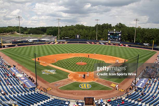 View of the field at the opening round game of the 2015 SEC Baseball Tournament between the South Carolina Gamecocks and the Missouri Tigers....