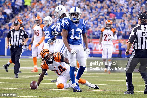 Indianapolis Colts wide receiver T.Y. Hilton in action during the NFL AFC Wild Card football game between the Indianapolis Colts and Cincinnati...