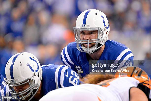 Indianapolis Colts quarterback Andrew Luck in action during the NFL AFC Wild Card football game between the Indianapolis Colts and Cincinnati Bengals...