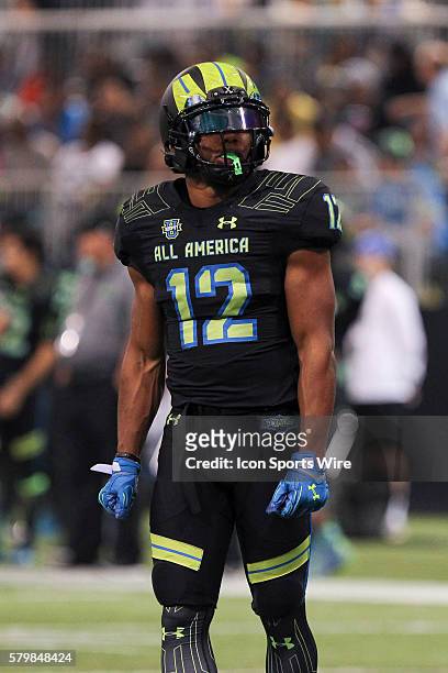 Team Armour wide receiver Christian Kirk during the 2015 Under Armour All-America Game at Tropicana Field in St. Petersburg, Florida.