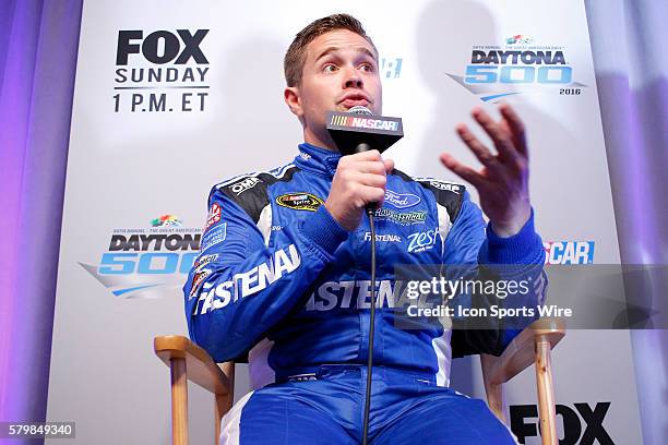 Sprint Cup Series - Ricky Stenhouse Jr. Talks to media at NASCAR Speed Weeks at Daytona International Speedway in Daytona, FL.