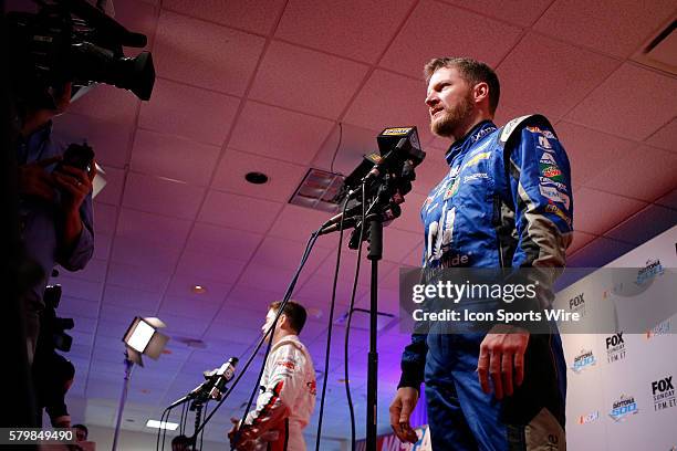 Sprint Cup Series - Dale Earnhardt Jr. Talks to media at NASCAR Speed Weeks at Daytona International Speedway in Daytona, FL.