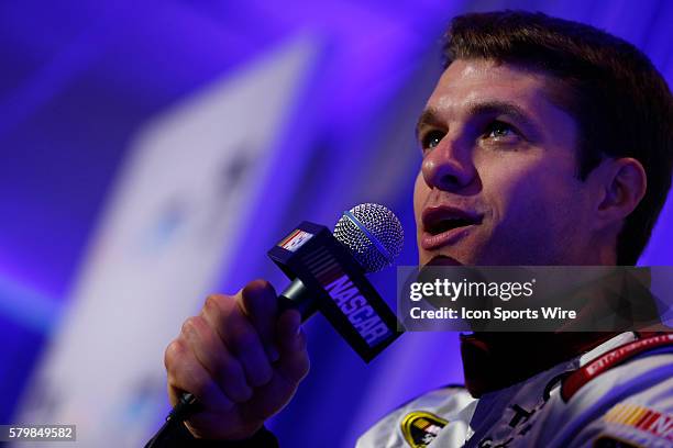 Sprint Cup Series - David Ragan talks to media at NASCAR Speed Weeks at Daytona International Speedway in Daytona, FL.