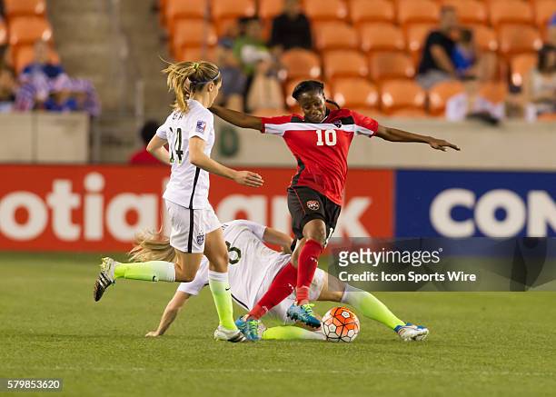 Trinidad & Tobago Midfielder Tasha St Louis during the Women's Olympic semi-final qualifying match between USA and Trinidad & Tobago at BBVA Compass...