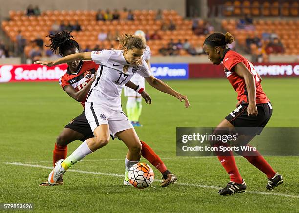 Midfielder Tobin Heath during the Women's Olympic semi-final qualifying match between USA and Trinidad & Tobago at BBVA Compass Stadium in Houston,...