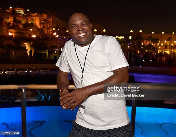 Radio personality Kier "Junior" Spates attends the Neighborhood Awards Beach Party at the Mandalay Bay Beach at the Mandalay Bay Resort and Casino on...