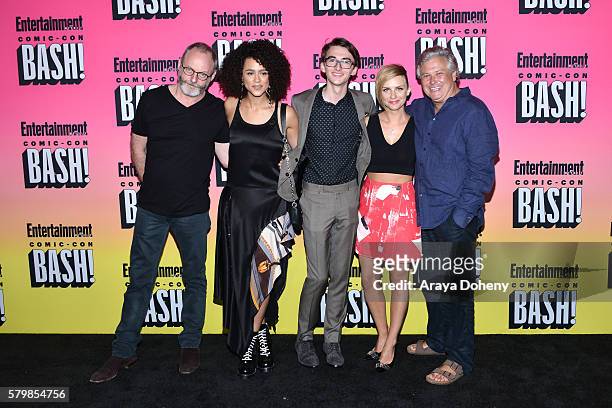 Liam Cunningham, Nathalie Emmanuel, Isaac Hempstead Wright, Faye Marsay, and Conleth Hill attend Entertainment Weekly's Comic-Con Bash held at Float...