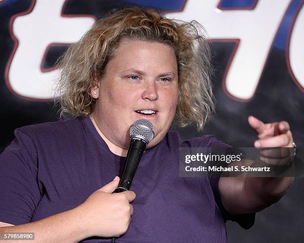 Comedian Fortune Feimster performs during her appearance at The Ice House Comedy Club on July 24, 2016 in Pasadena, California.