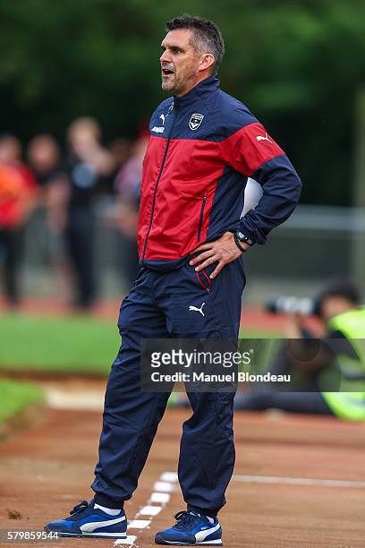 Head coach Jocelyn Gourvennec of Bordeaux during the Pre season friendly match between Girondins de Bordeaux and Athletic Bilbao on July 23, 2016 in...