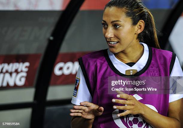 United States Forward Christen Press before the Women's Olympic qualifying soccer match between USA and Trinidad & Tobago at BBVA Compass Stadium in...