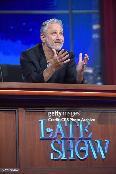 The Late Show with Stephen Colbert airing live, Thursday July 21, 2016 in New York. With guest Jon Stewart.