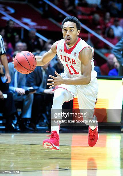 Utah Utes guard Brandon Taylor during a game between Colorado and Utah. Utah defeated Colorado 74-49 at the Huntsman Center in Salt Lake City, Utah.