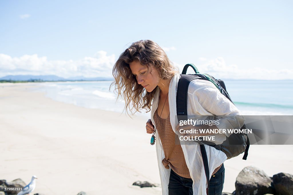 Single woman travelling solo Australia Byron Bay