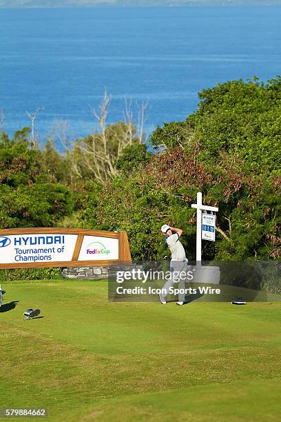 Matt Every tees off on number ten during the Second Round of the Hyundai Tournament of Champions at Kapalua Plantation Course on Maui, HI.