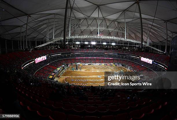 General view of the track at the Georgia Dome in round 8 of the AMA Monster Energy Supercross Championship, held at the Georgia Dome in Atlanta,...