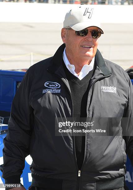 Rick Hendrick , car owner for Kasey Kahne Great Clips Chevrolet SS, Chase Elliott Panasonic Chevrolet SS, Jimmy Johnson Lowe's/Kobalt Tools Chevrolet...