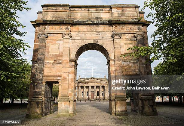 high court of justiciary and mclennan arch - glasgow green stock pictures, royalty-free photos & images