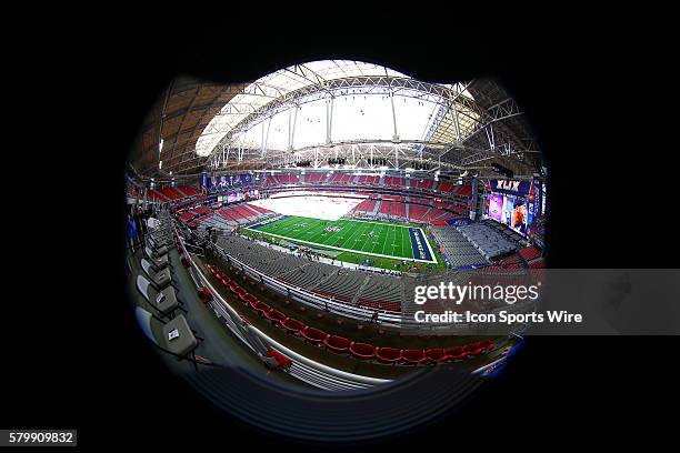 University of Phoenix Stadium in Glendale Arizona prior to Super Bowl XLIX, The game is between the Seattle Seahawks and the New England Patriots.