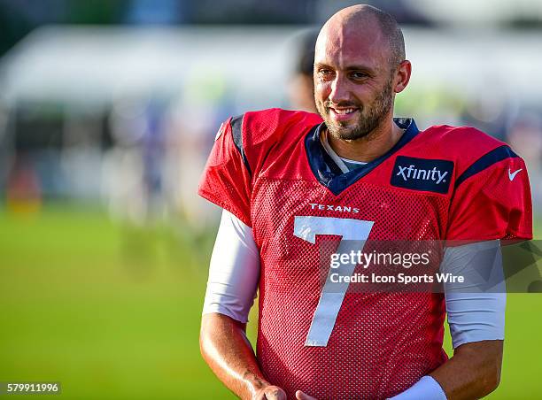 Houston Texans Quarterback Brian Hoyer during the Texans Training Camp at Houston Methodist Training Center, Houston, Texas.