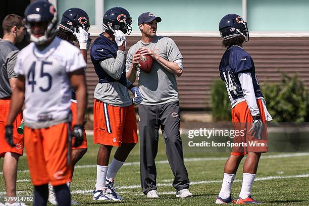 Chicago Bears Wide Receivers coach Mike Groh in action during the Chicago Bears OTA at Halas Hall in Lake Forest, IL.