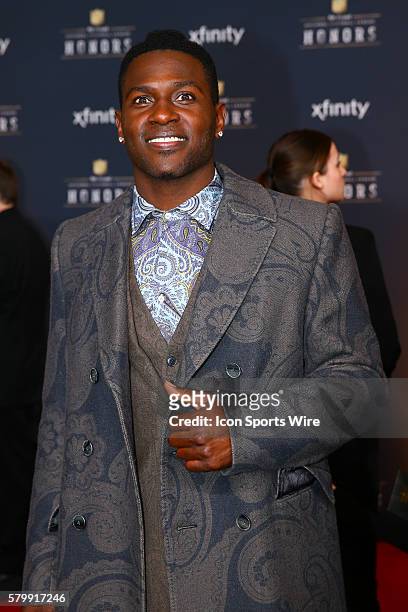 Pittsburgh Steeler Wide Receiver Antonio Brown on the Red Carpet at the 4th Annual NFL Honors being held at Symphony Hall in the Phoenix Convention...