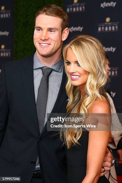 Miami Dolphin Quarterback Ryan Tannehill and wife Lauren on the Red Carpet at the 4th Annual NFL Honors being held at Symphony Hall in the Phoenix...