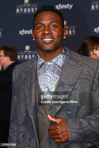 Pittsburgh Steeler Wide Receiver Antonio Brown on the Red Carpet at the 4th Annual NFL Honors being held at Symphony Hall in the Phoenix Convention...