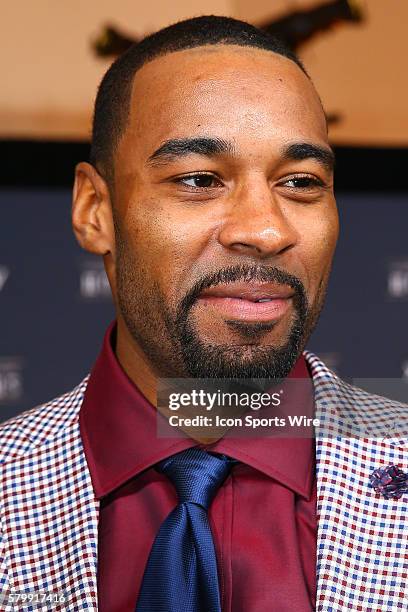 Detroit Lions Receiver Calvin Johnson on the Red Carpet at the 4th Annual NFL Honors being held at Symphony Hall in the Phoenix Convention Center in...