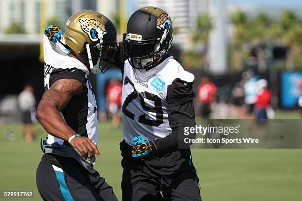June 4th 2015 - Jacksonville, FL, USA - CB Tommie Campbell participating in drills during the Jacksonville Jaguars OTA's held at the Florida Blue...