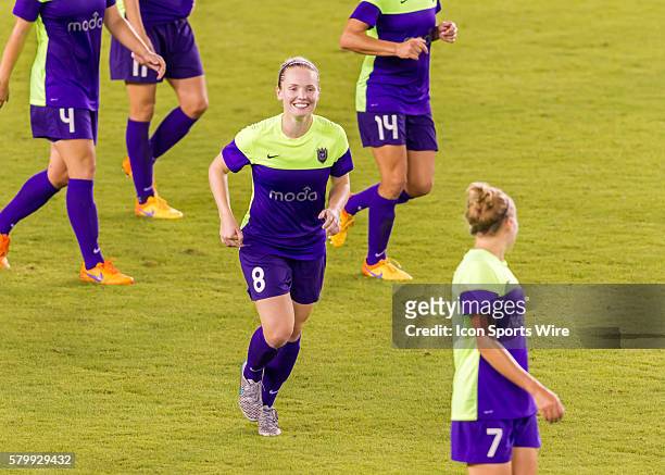 Seattle Reign FC midfielder Kim Little scored her third goal and a hat trick during the NWSL soccer match between the Seattle Reign FC and Houston...
