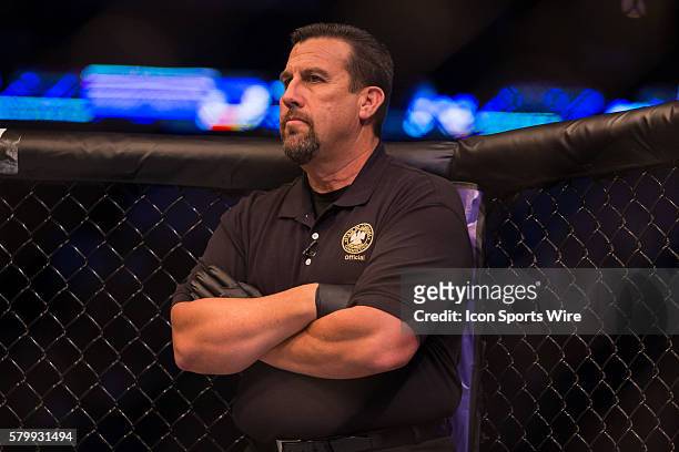 June 6, 2015 - Referee Big John McCarthy before the middleweight bout at UFC Fight Night at Smoothie King Center in New Orleans, LA. Dan Henderson...