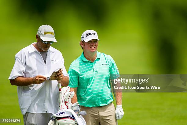 William McGrit waits to hit his approach shot from the ninth fairway during the final round of the Memorial Tournament presented by Nationwide...