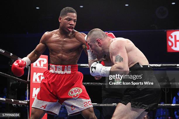 Antoine Douglas lost by tenth round TKO against Avtandil Khurtsidze on Showtime's Shobox at the Sands Bethlehem Event Center in Bethlehem,...