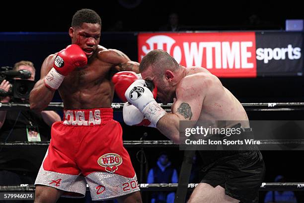 Antoine Douglas lost by tenth round TKO against Avtandil Khurtsidze on Showtime's Shobox at the Sands Bethlehem Event Center in Bethlehem,...