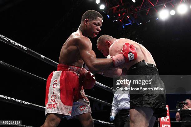 Antoine Douglas lost by tenth round TKO against Avtandil Khurtsidze on Showtime's Shobox at the Sands Bethlehem Event Center in Bethlehem,...